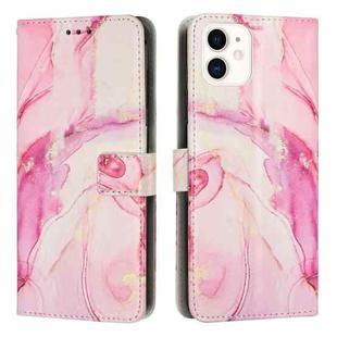 For iPhone 11 Painted Marble Pattern Leather Phone Case (Rose Gold)