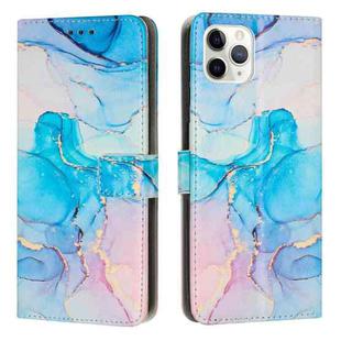For iPhone 11 Pro Painted Marble Pattern Leather Phone Case (Pink Green)
