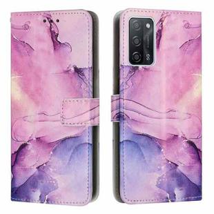 For OPPO A55 5G/A53S 5G/A54 4G/A16/A54S/A56 5G/A16S/Realme V11 5G Painted Marble Pattern Leather Phone Case(Purple)