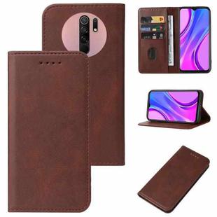 For Xiaomi Redmi 9 Prime Magnetic Closure Leather Phone Case(Brown)