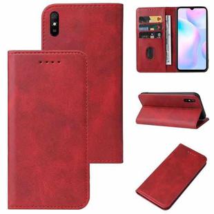 For Xiaomi Redmi 9A Sport Magnetic Closure Leather Phone Case(Red)