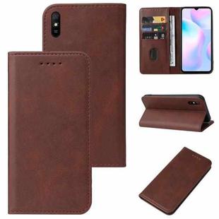 For Xiaomi Redmi 9AT Magnetic Closure Leather Phone Case(Brown)