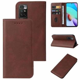 For Xiaomi Redmi 10 China / Note 11 4G China Magnetic Closure Leather Phone Case(Brown)