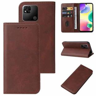 For Xiaomi Redmi 10A Magnetic Closure Leather Phone Case(Brown)