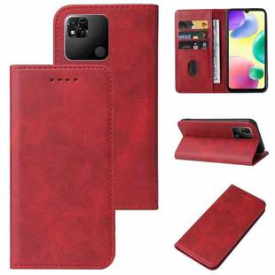 For Xiaomi Redmi 10A Magnetic Closure Leather Phone Case(Red)