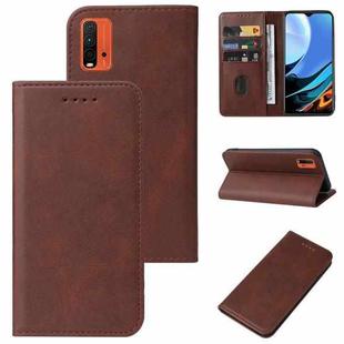 For Xiaomi Redmi 9 Power India Magnetic Closure Leather Phone Case(Brown)