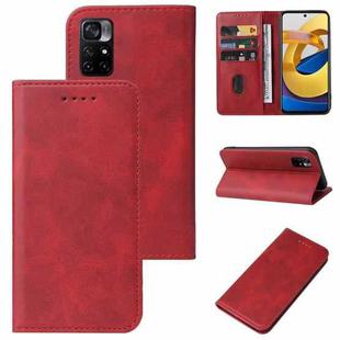 For Xiaomi Redmi Note 11 5G Magnetic Closure Leather Phone Case(Red)