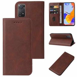For Xiaomi Redmi Note 11 Pro Magnetic Closure Leather Phone Case(Brown)