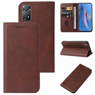 For Xiaomi Redmi Note 11E Pro Magnetic Closure Leather Phone Case(Brown)
