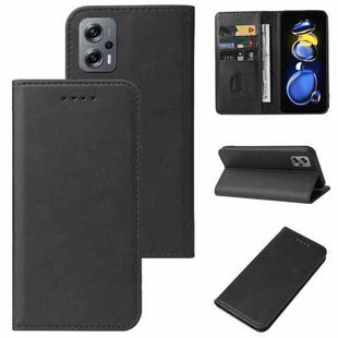 For Xiaomi Redmi Note 11T Pro+ Magnetic Closure Leather Phone Case(Black)