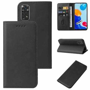 For Xiaomi Redmi Note 11 Global Magnetic Closure Leather Phone Case(Black)