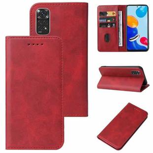 For Xiaomi Redmi Note 11 Global Magnetic Closure Leather Phone Case(Red)