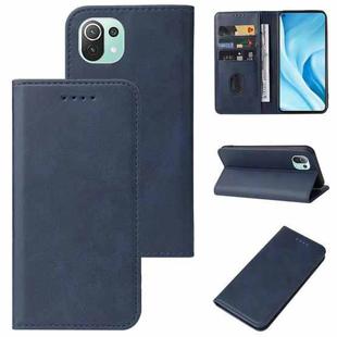 For Xiaomi Mi 11 Lite 4G / 5G Magnetic Closure Leather Phone Case(Blue)