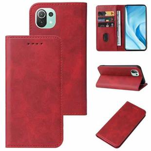 For Xiaomi Mi 11 Lite 4G / 5G Magnetic Closure Leather Phone Case(Red)