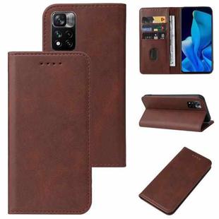 For Xiaomi Mi 11i HyperCharge Magnetic Closure Leather Phone Case(Brown)