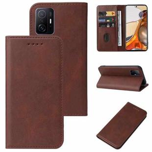 For Xiaomi 11T / 11T Pro Magnetic Closure Leather Phone Case(Brown)