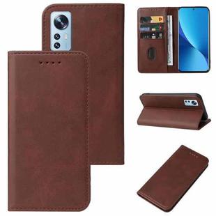 For Xiaomi 12X Magnetic Closure Leather Phone Case(Brown)