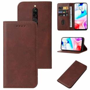For Xiaomi Redmi 8 Magnetic Closure Leather Phone Case(Brown)