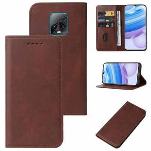 For Xiaomi Redmi 10X Pro 5G Magnetic Closure Leather Phone Case(Brown)