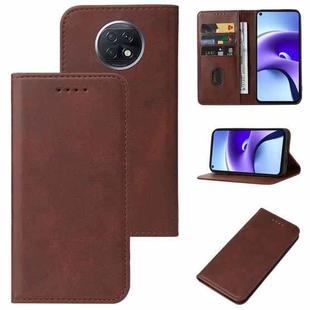 For Xiaomi Redmi Note 9T Magnetic Closure Leather Phone Case(Brown)