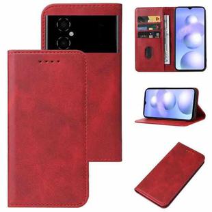 For Xiaomi Poco M4 5G Magnetic Closure Leather Phone Case(Red)