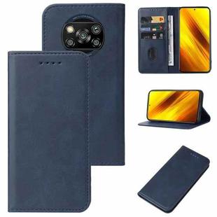 For Xiaomi Poco X3 NFC / X3 / X3 Pro Magnetic Closure Leather Phone Case(Blue)