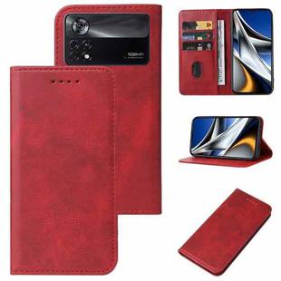 For Xiaomi Poco X4 Pro 5G Magnetic Closure Leather Phone Case(Red)