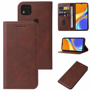 For Xiaomi Redmi 9C Magnetic Closure Leather Phone Case(Brown)