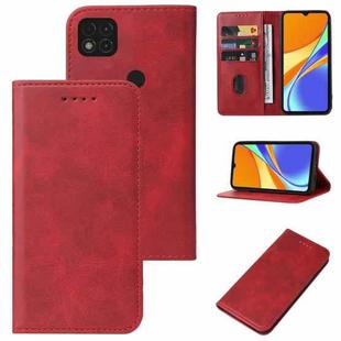 For Xiaomi Redmi 9C Magnetic Closure Leather Phone Case(Red)