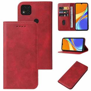 For Xiaomi Redmi 9C NFC Magnetic Closure Leather Phone Case(Red)