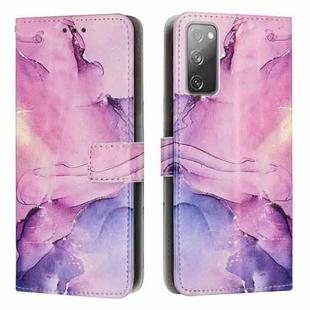 For Samsung Galaxy S20 FE Painted Marble Pattern Leather Phone Case(Purple)
