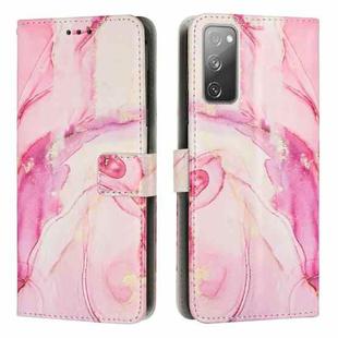 For Samsung Galaxy S20 FE Painted Marble Pattern Leather Phone Case(Rose Gold)