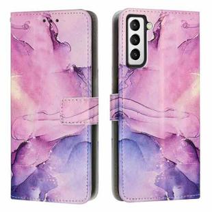 For Samsung Galaxy S21 5G Painted Marble Pattern Leather Phone Case(Purple)