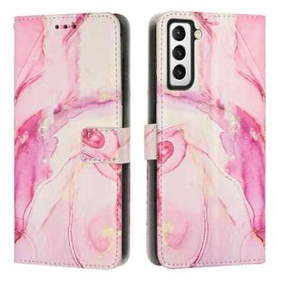 For Samsung Galaxy S22+ 5G Painted Marble Pattern Leather Phone Case(Rose Gold)