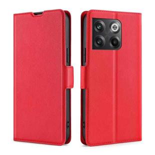For OnePlus Ace Pro 5G Ultra-thin Voltage Side Buckle Horizontal Flip Leather Phone Case(Red)