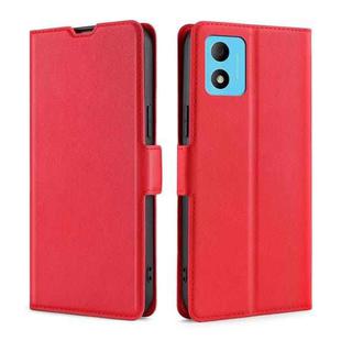 For TCL 305i Ultra-thin Voltage Side Buckle Horizontal Flip Leather Phone Case(Red)