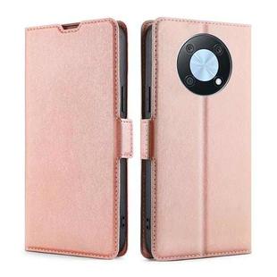 For Huawei nova Y90 4G Ultra-thin Voltage Side Buckle Horizontal Flip Leather Phone Case(Rose Gold)