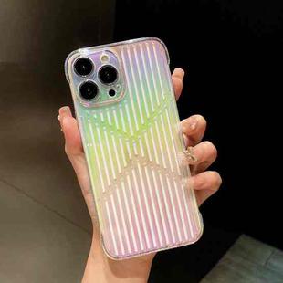Color Plating Hollow Acrylic Phone Case For iPhone 13 Pro(Rainbow)