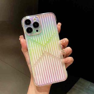 Color Plating Hollow Acrylic Phone Case For iPhone 13 Pro Max(Rainbow)