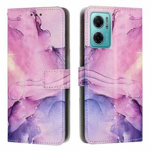 For Xiaomi Redmi Note 11E/Redmi 10 5G 2022/Poco M4 5G/Redmi 10 Prime+ 5G India Painted Marble Pattern Leather Phone Case(Purple)