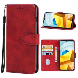 For Xiaomi Poco M5 Leather Phone Case(Red)