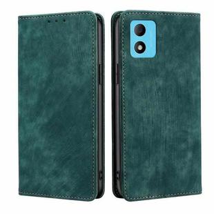 For TCL 305i RFID Anti-theft Brush Magnetic Leather Phone Case(Green)