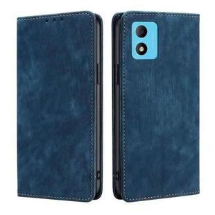 For TCL 305i RFID Anti-theft Brush Magnetic Leather Phone Case(Blue)