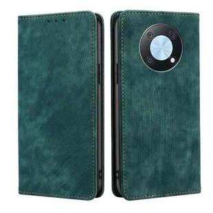 For Huawei nova Y90 4G RFID Anti-theft Brush Magnetic Leather Phone Case(Green)