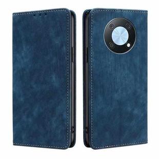 For Huawei nova Y90 4G RFID Anti-theft Brush Magnetic Leather Phone Case(Blue)