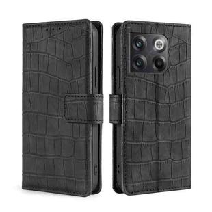 For OnePlus Ace Pro 5G Skin Feel Crocodile Magnetic Clasp Leather Phone Case(Black)