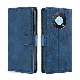 For Huawei nova Y90 4G Skin Feel Crocodile Magnetic Clasp Leather Phone Case(Blue)