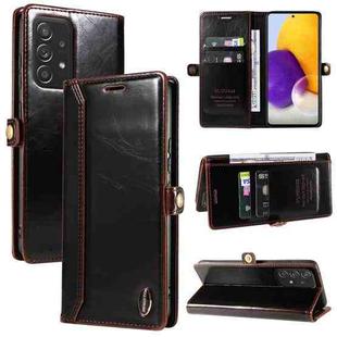 For Samsung Galaxy A72 4G / 5G GQUTROBE RFID Blocking Oil Wax Leather Phone Case(Brown)