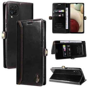 For Samsung Galaxy A12 5G / M12 5G GQUTROBE RFID Blocking Oil Wax Leather Phone Case(Black)