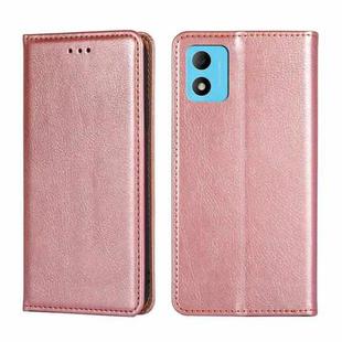 For TCL 305i Gloss Oil Solid Color Magnetic Leather Phone Case(Rose Gold)